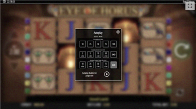 Eye of Horus Autoplay Einstellungen